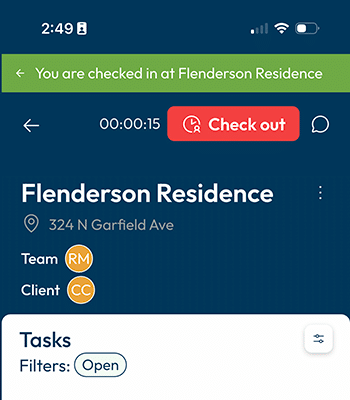 LadiDone check-out screen