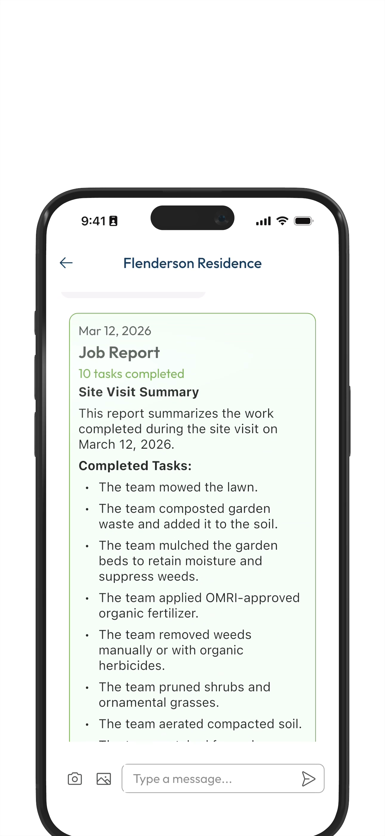 LadiDone AI summary on a phone